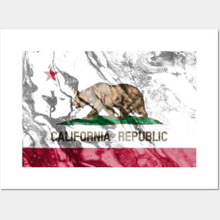 Flag of California - Marble texture Posters and Art